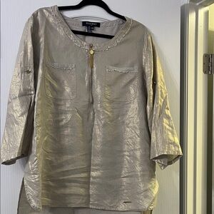 Ellen Tracy Metallic Gold Women's Top